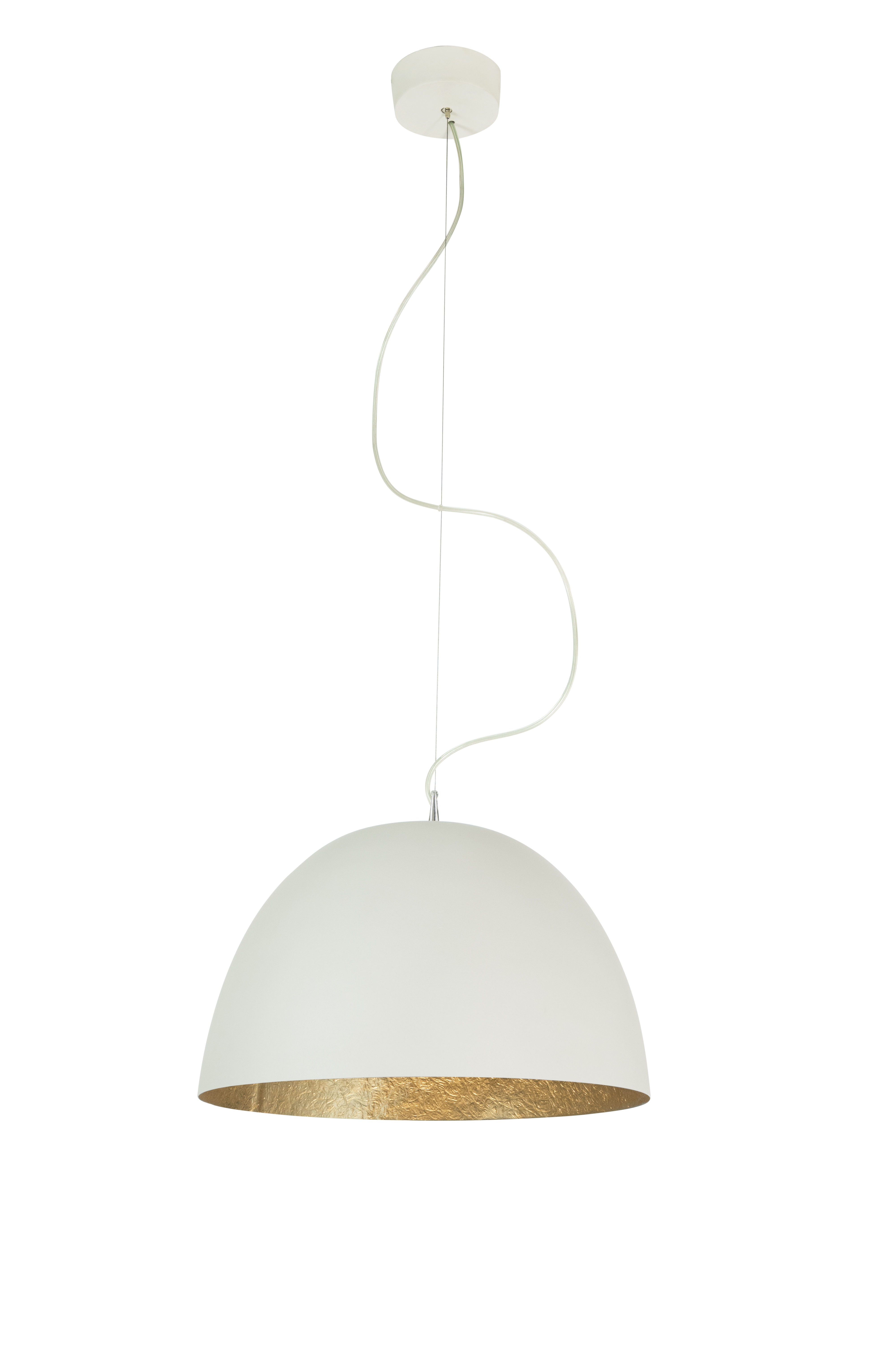 Pendant Lamp H2O Cemento In-Es Artdesign Collection Matt Color White Gold Size 27,5 Cm  Diam. 46 Cm